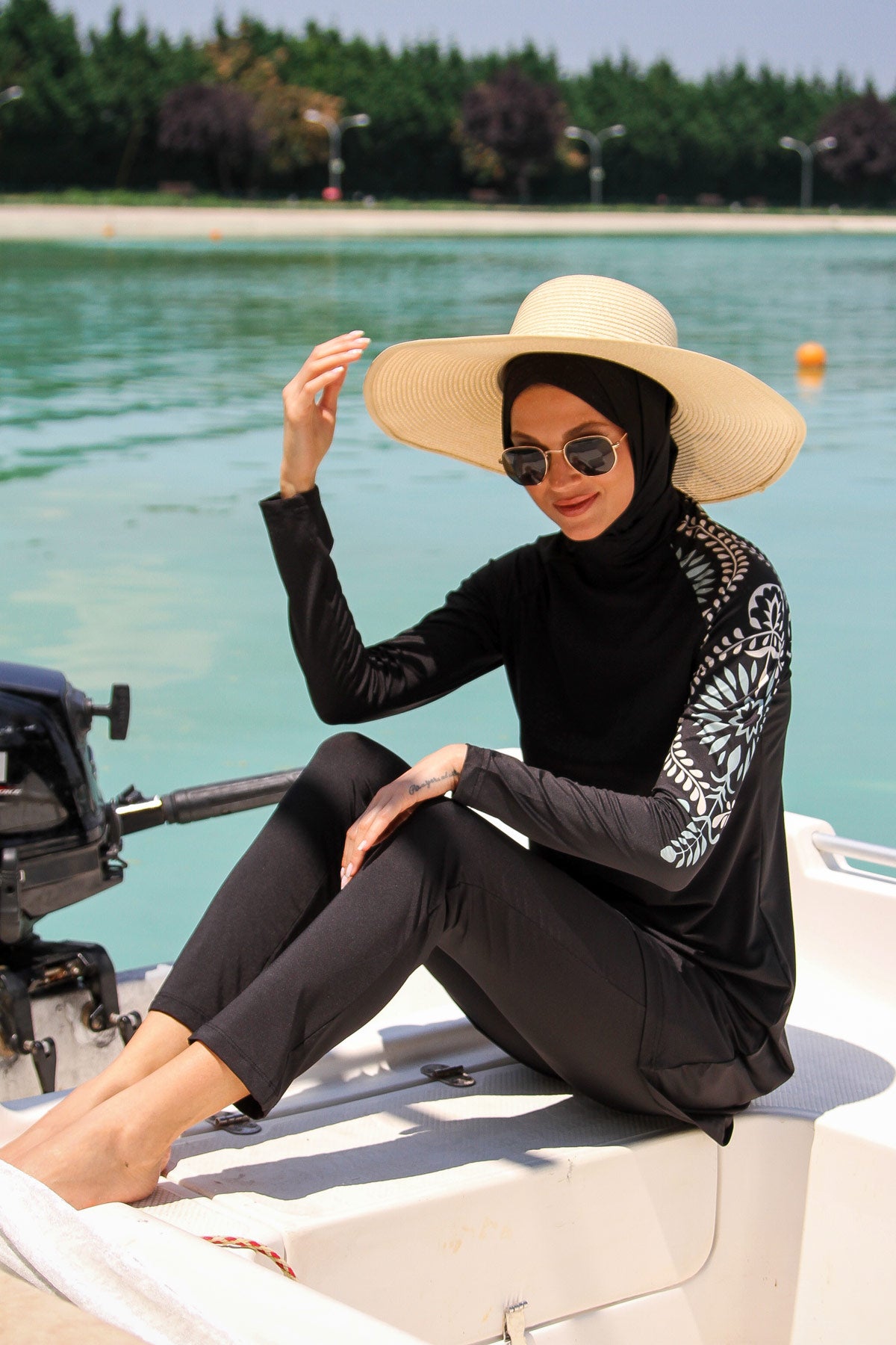 *ONLINE EXCLUSIVE* Marina Modest Swimsuit M2225 - Black Pattern