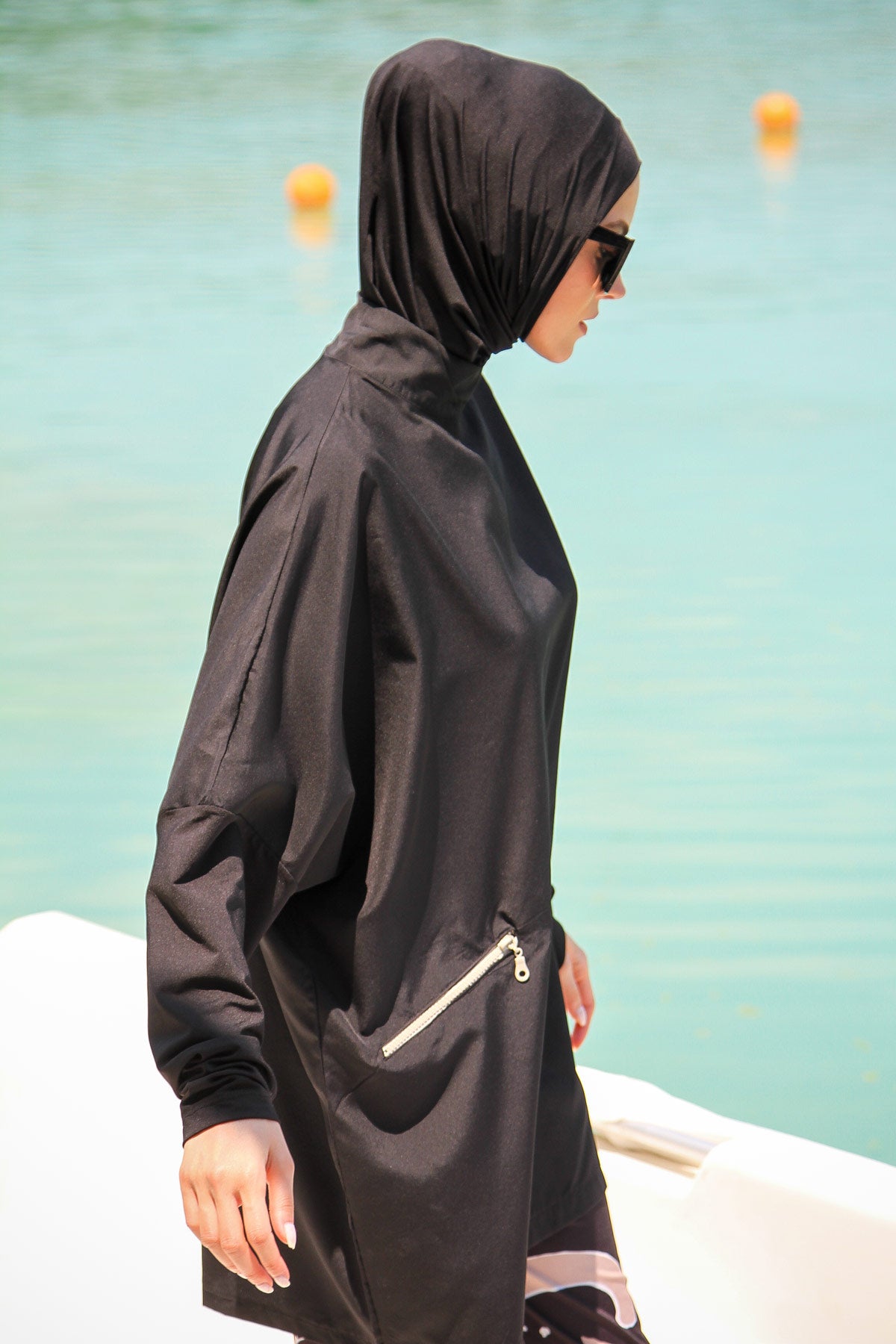 Marina Modest Swimsuit M2274 - Parachute Black Zipper