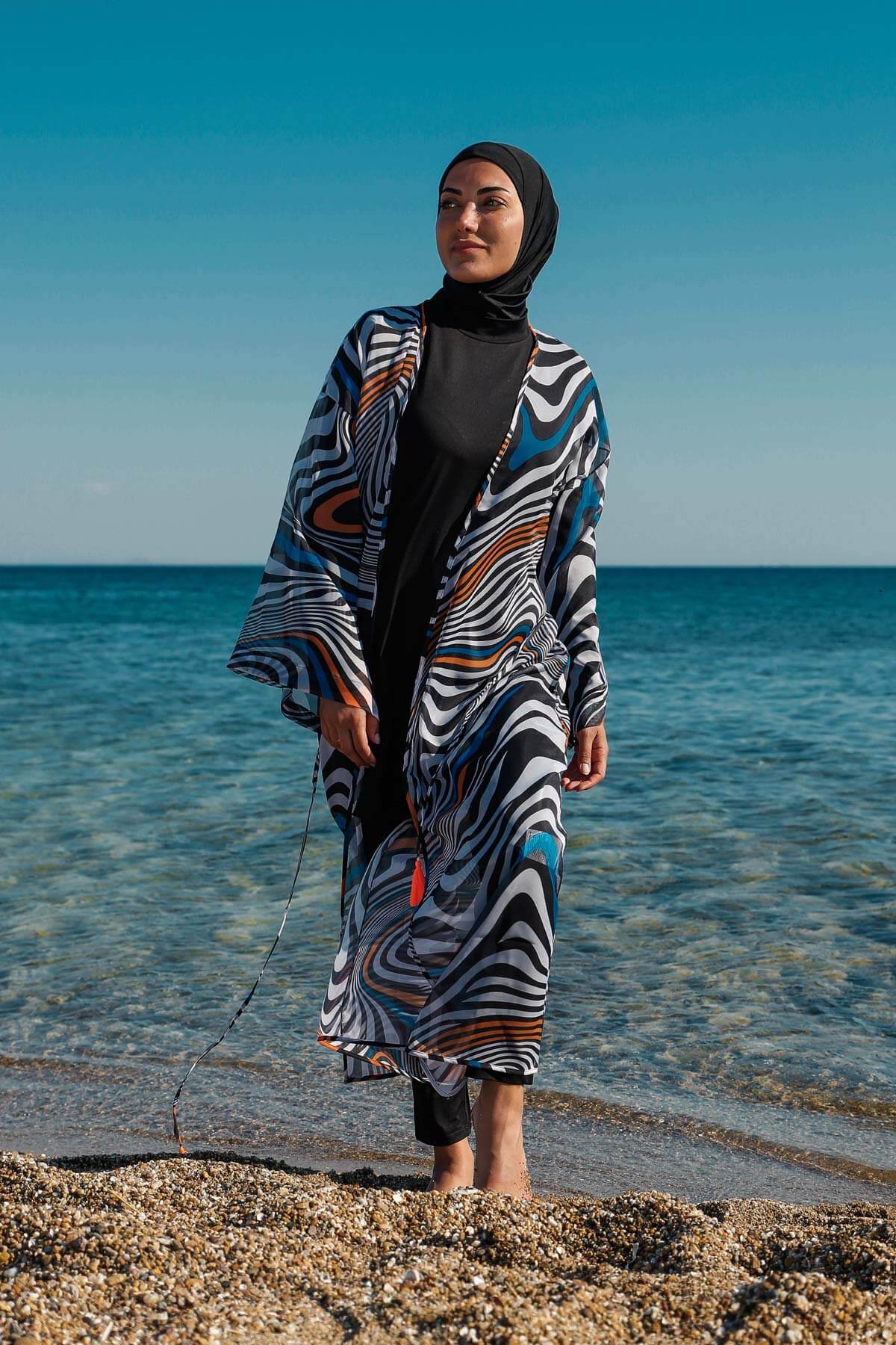 *ONLINE EXCLUSIVE* Marina Kimono Pareo P2205 - Black Swimsuit Over