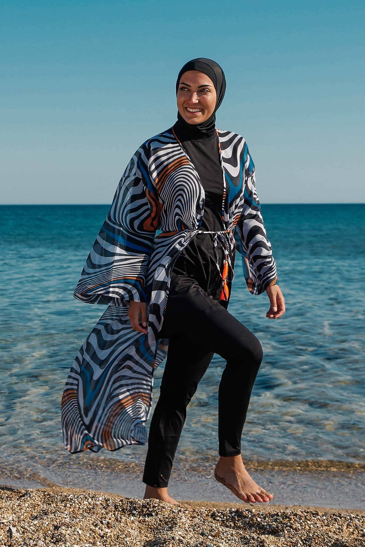 *ONLINE EXCLUSIVE* Marina Kimono Pareo P2205 - Black Swimsuit Over