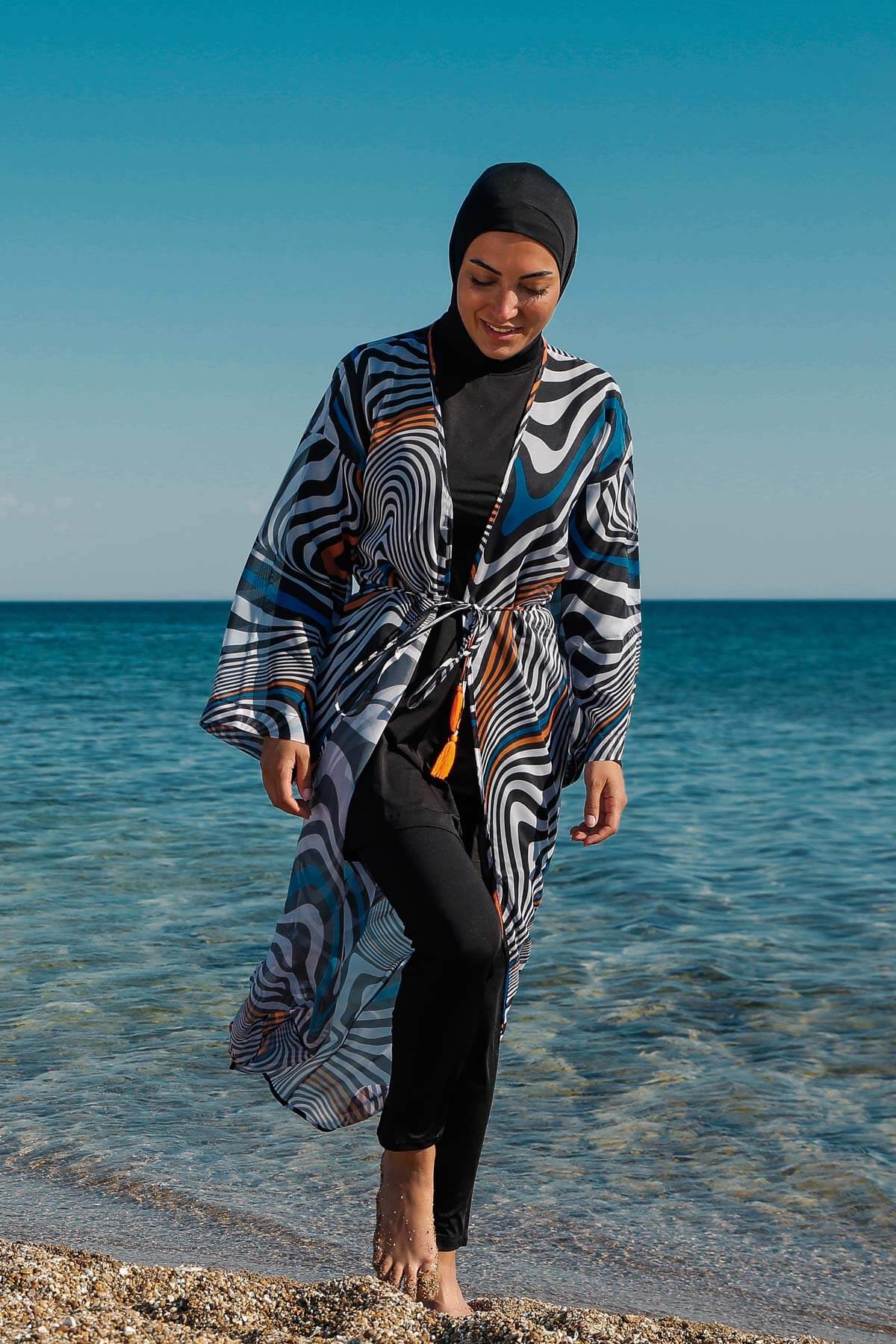 *ONLINE EXCLUSIVE* Marina Kimono Pareo P2205 - Black Swimsuit Over