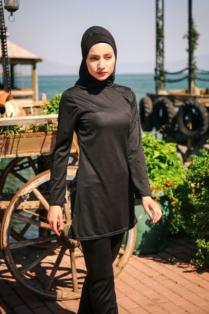 *ONLINE EXCLUSIVE* Marina Modest Swimsuit R1012 - Rivamera Full Black