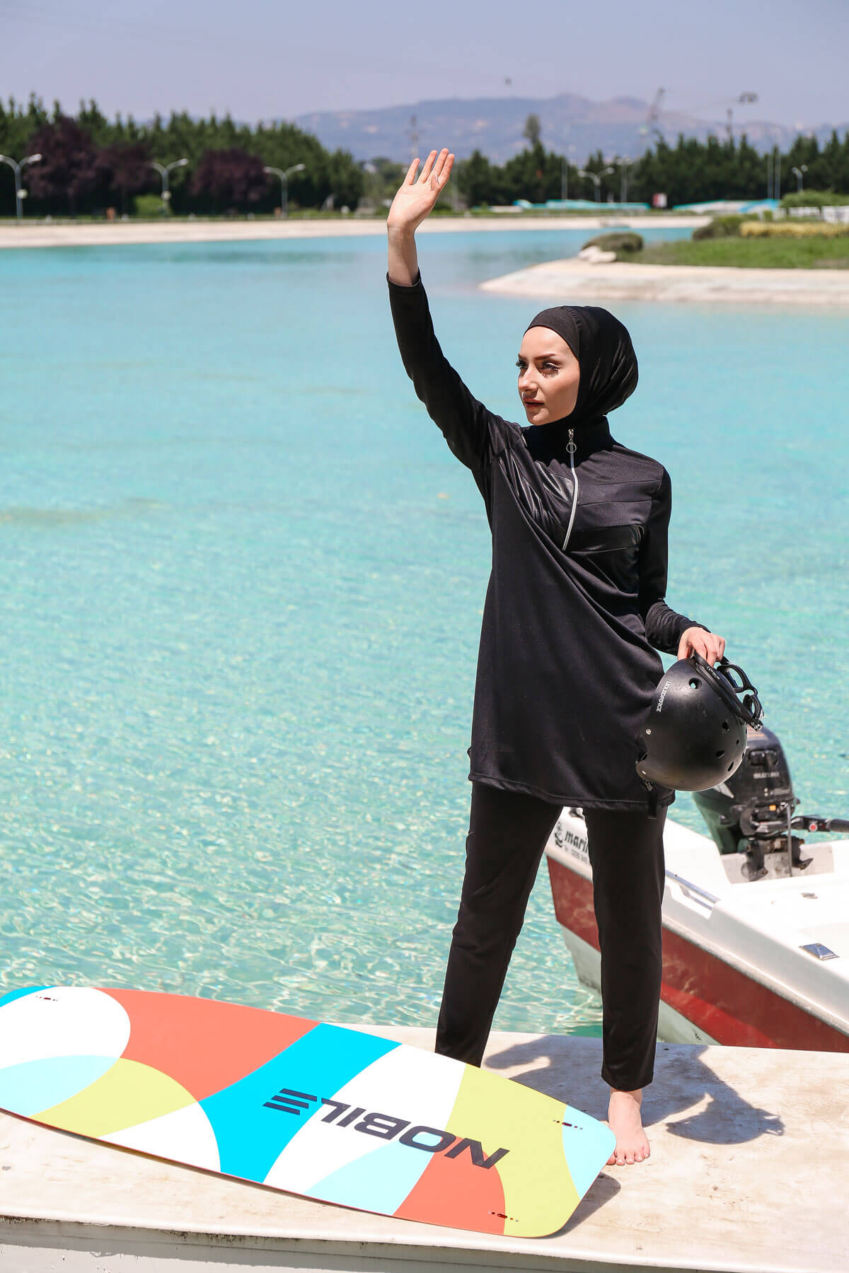 *ONLINE EXCLUSIVE* Marina Modest Swimsuit R1123 - Rivamera Black Zipper