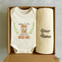 Personalise Newborn Gift Sets : Romper with towel