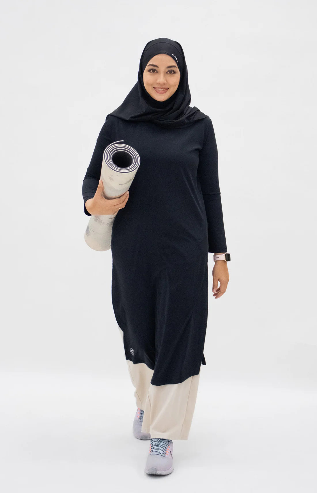 Glowco Ultra Light Active Long Tunic in Kohl