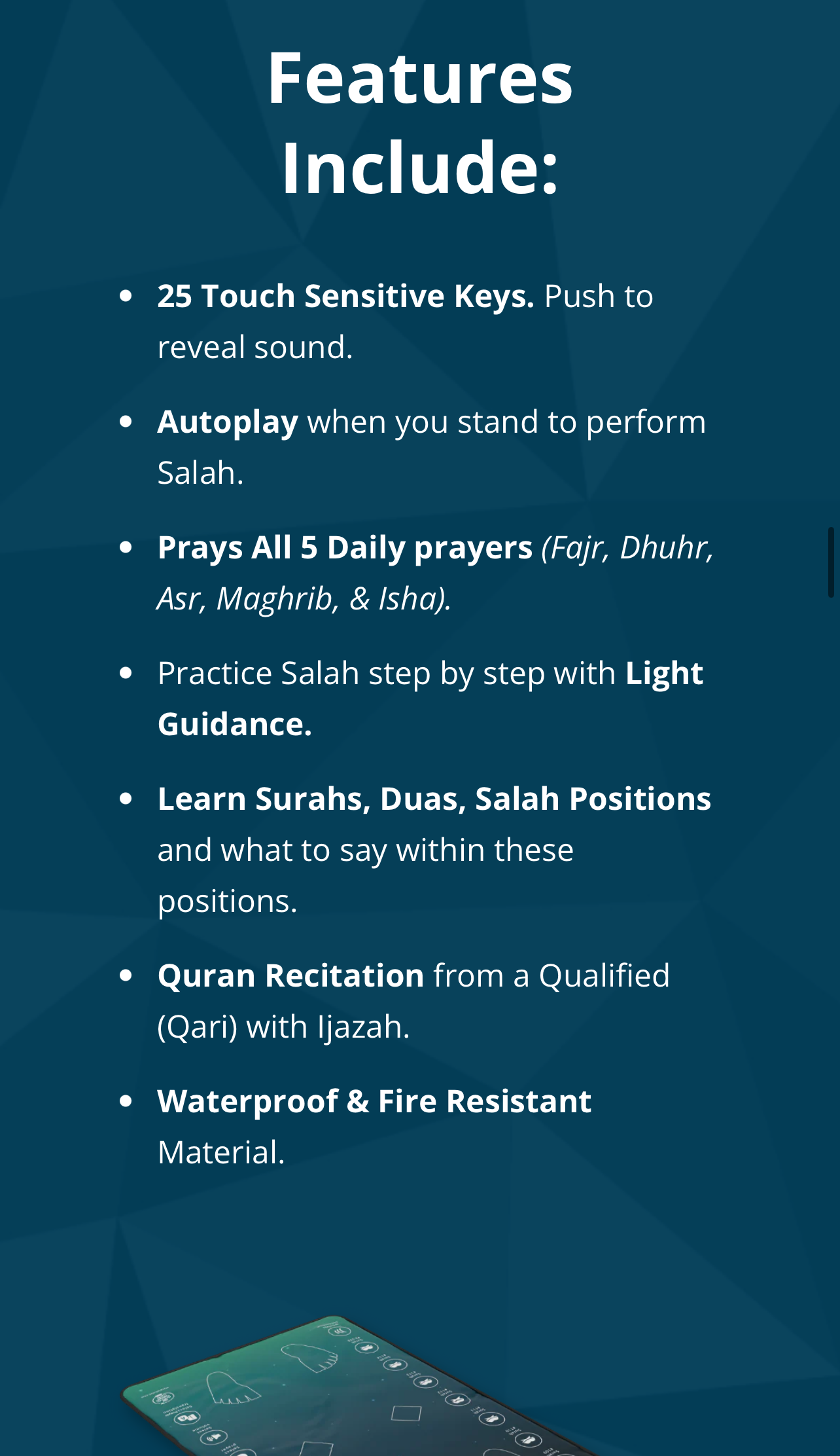 MY SALAH MAT - Adult/ Revert Interactive Prayer Mat