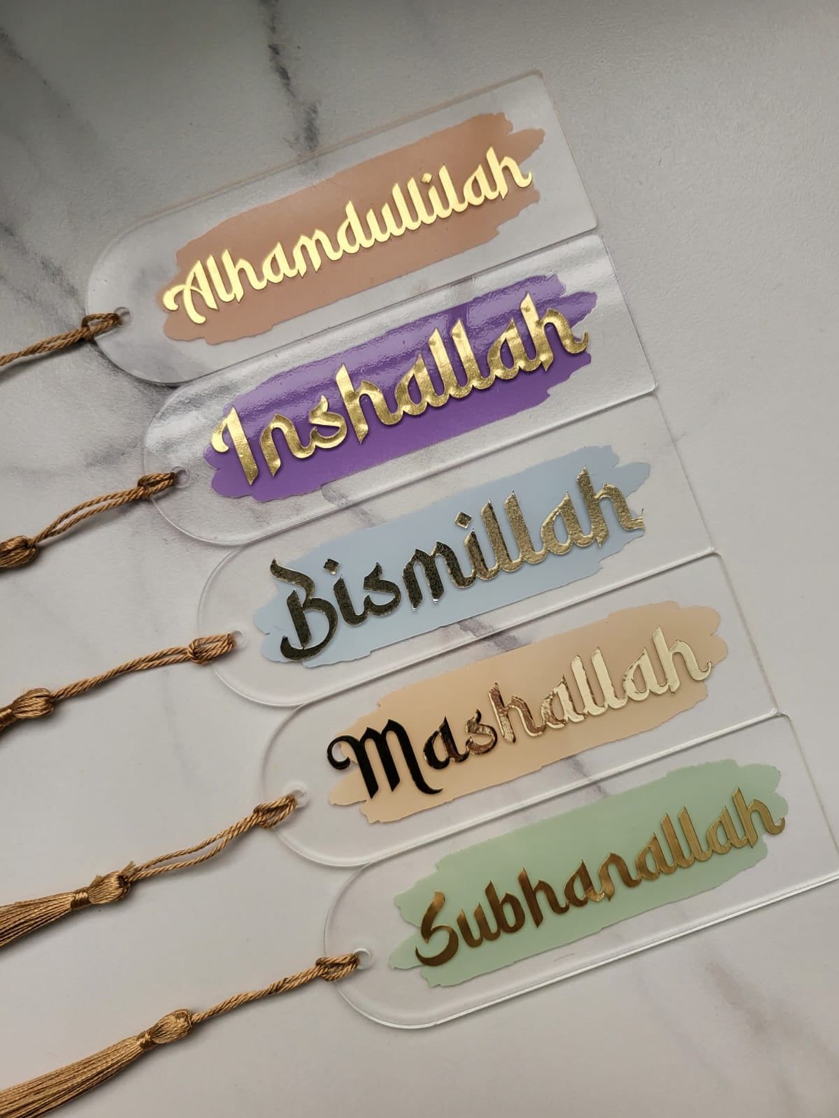 Islamic Acrylic Bookmark with Gold Embellishment