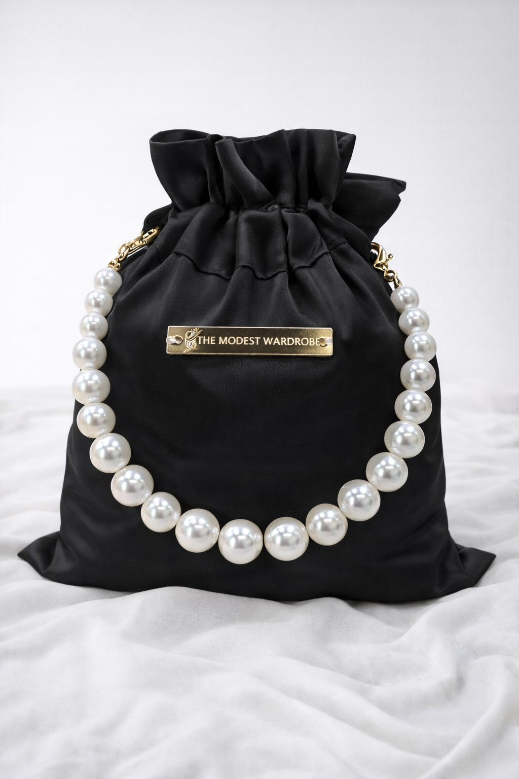 TMW Premium Satin Silk with Pearl bag - 2 Piece Prayerwear Telekung