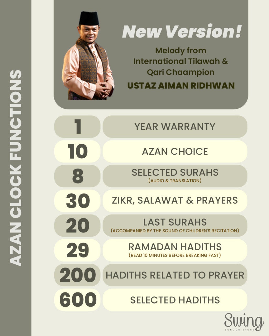 New batch: 8 Oct: Digital Azan Frame Clock