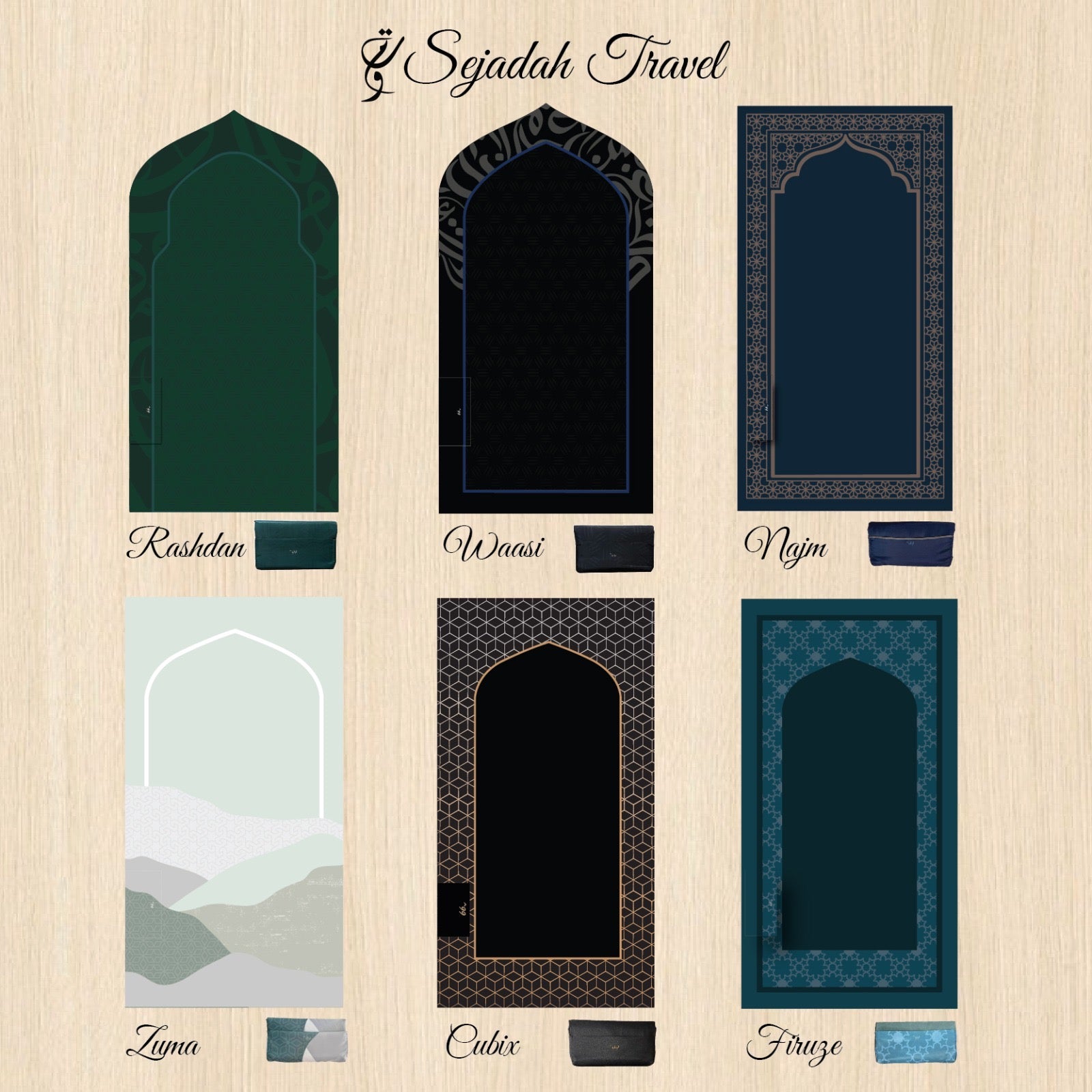 TMW - Sejadah Travel ^99 (6 Designs)