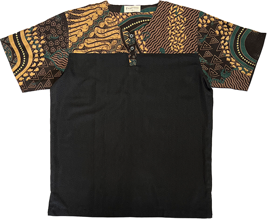 TMW Batik Kurta Men Short Sleeve (T) - Nature Black