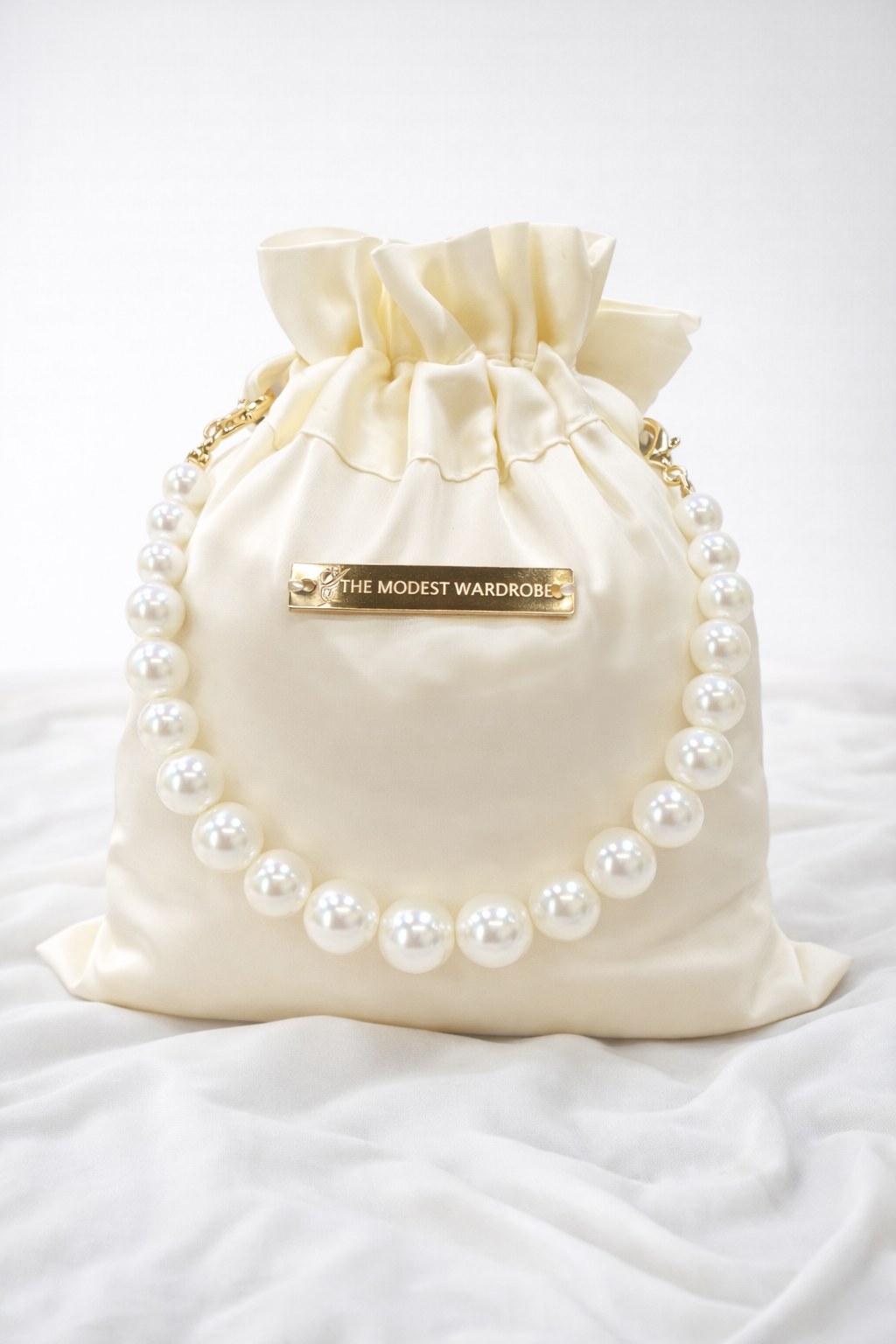 TMW Premium Satin Silk with Pearl bag - 2 Piece Prayerwear Telekung