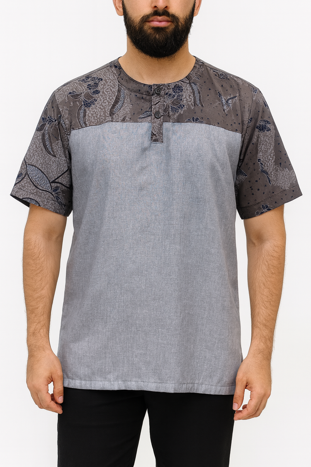 FESA Madinah Cttn Batik Kurta 474 - Top Grey (SS)