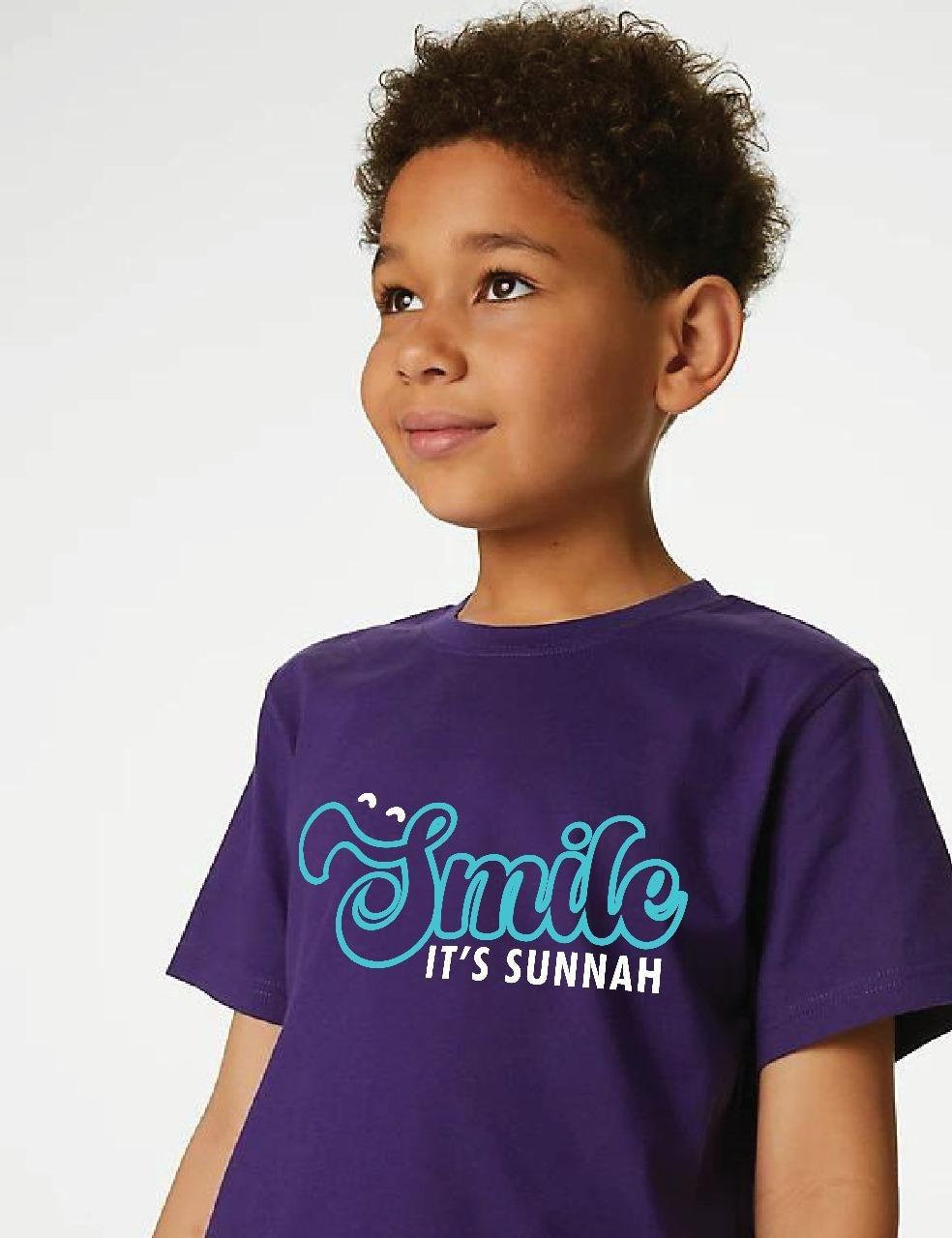 (NEW) Imanhood Kids T-Shirt - Smile It's Sunnah Purple