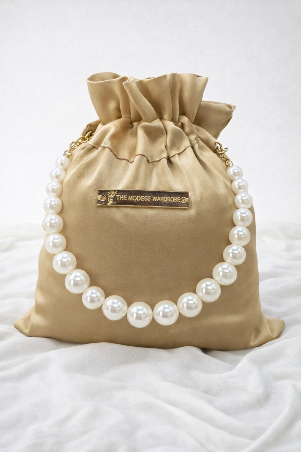 TMW Premium Satin Silk with Pearl bag - 2 Piece Prayerwear Telekung