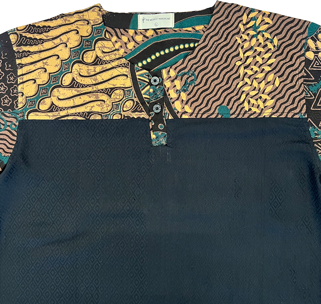 TMW Batik Kurta Men Short Sleeve (T) - Nature Black