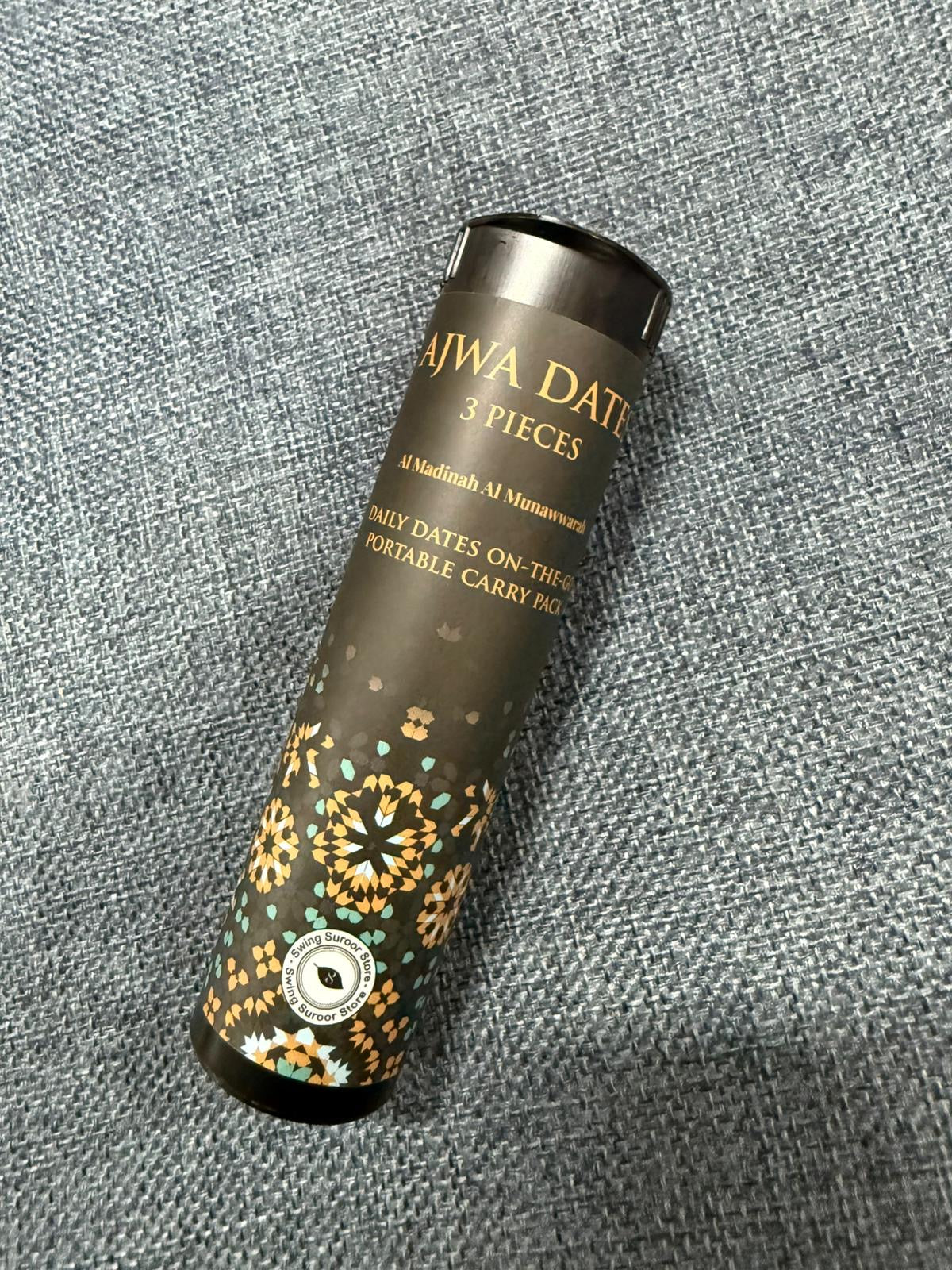 SWING SUROOR - Ajwa Dates On the Go : Pop-top lids. | Black (PRE-ORDER: Receive it in Mid Jan)