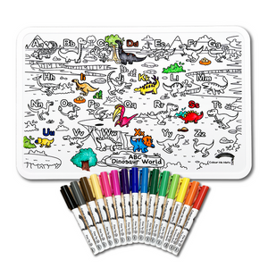 ABC Dinosaur World : Bundle Colour Me Mats