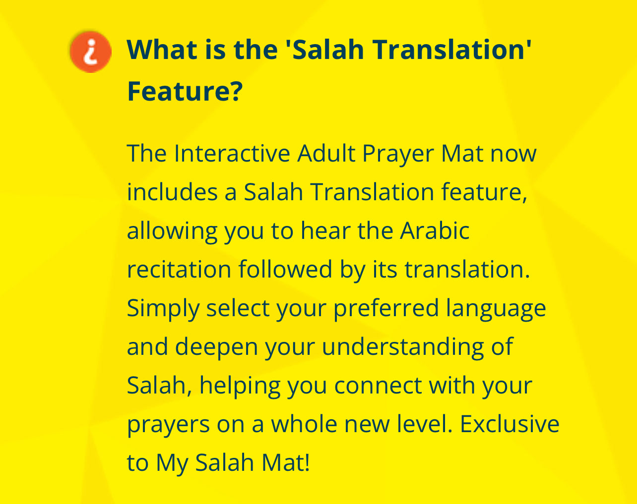MY SALAH MAT - Adult/ Revert Interactive Prayer Mat