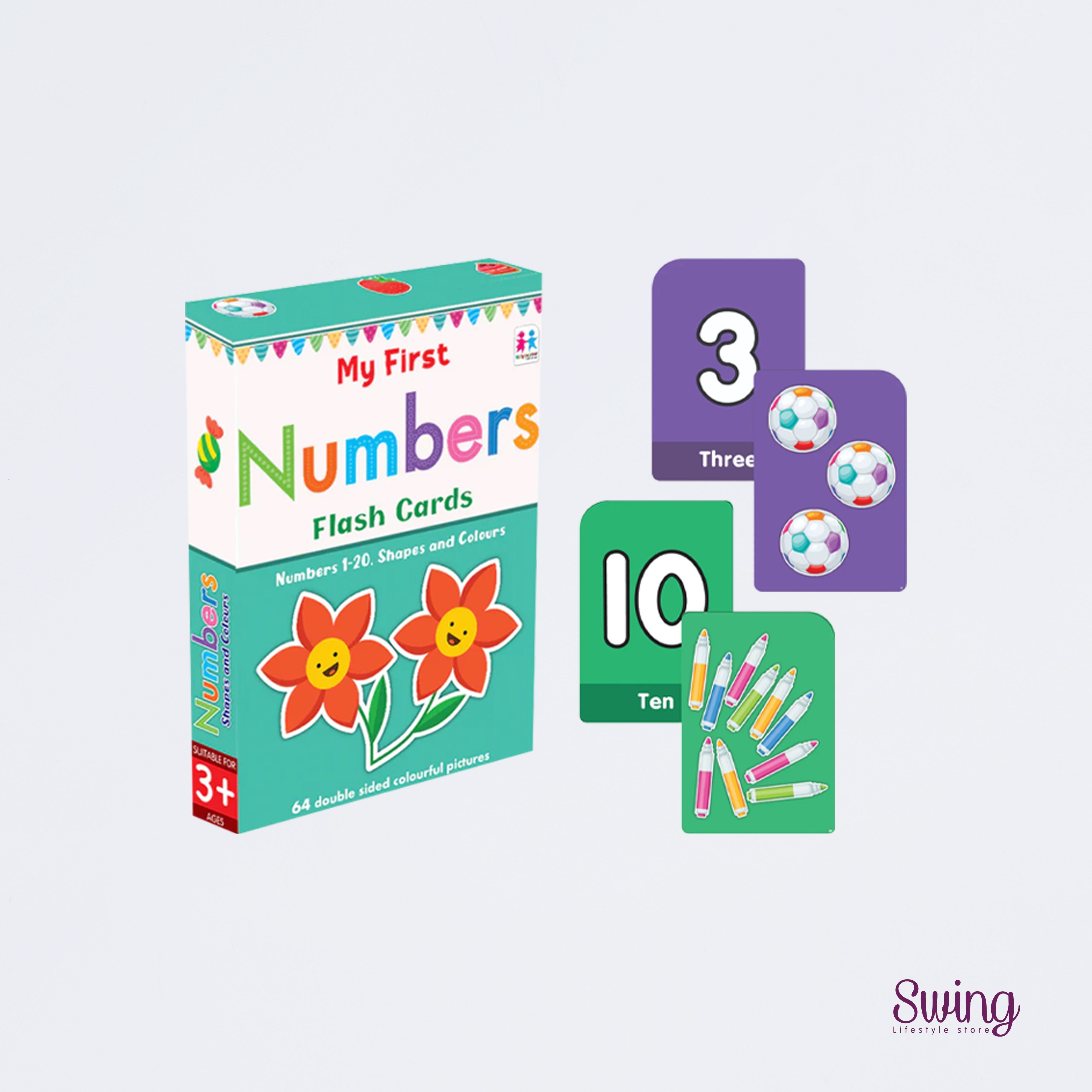 FLASH CARDS - NUMBER 1-20, SHAPES & COLOURS