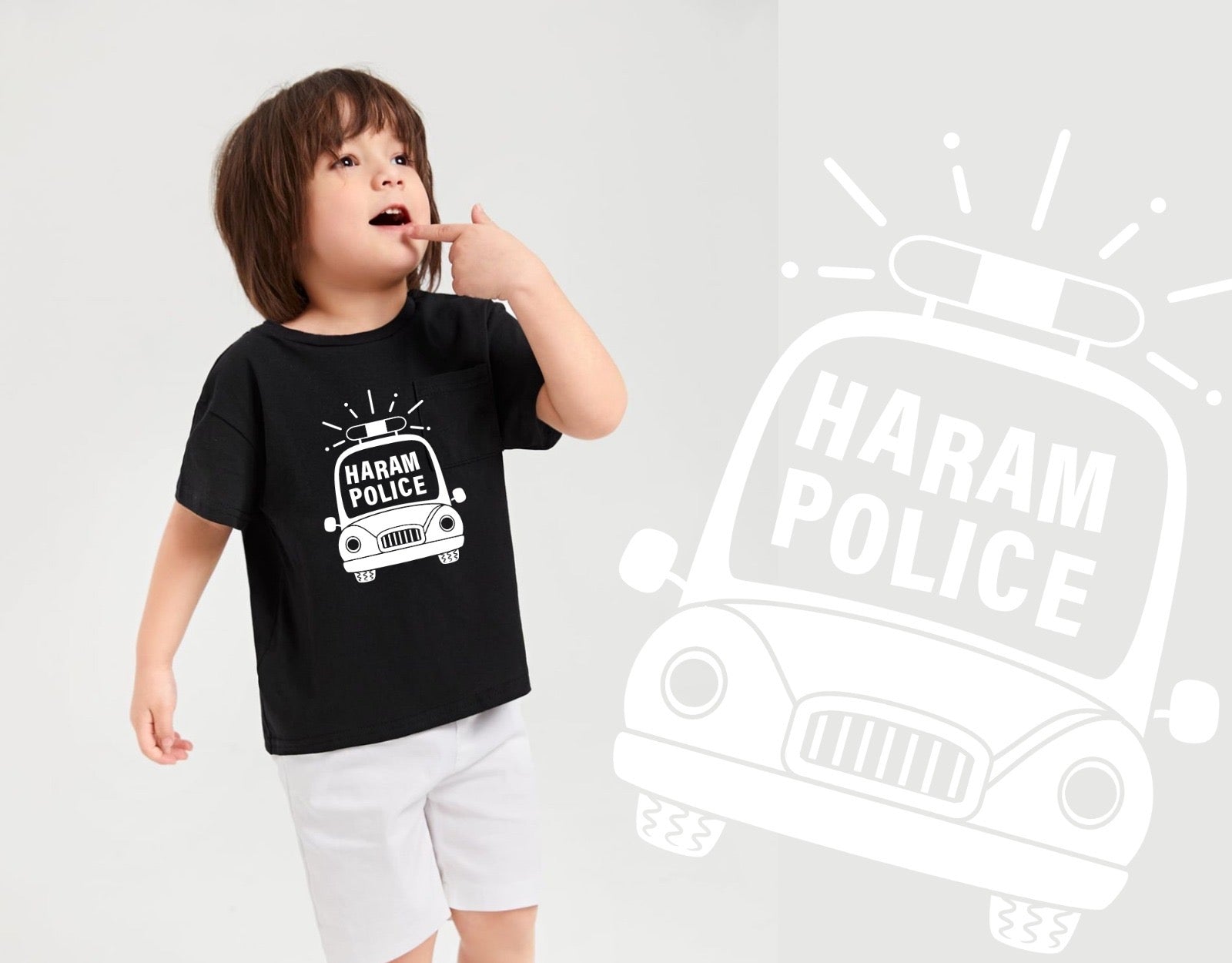 (NEW) Imanhood Kids T-Shirt - Haram Police Black