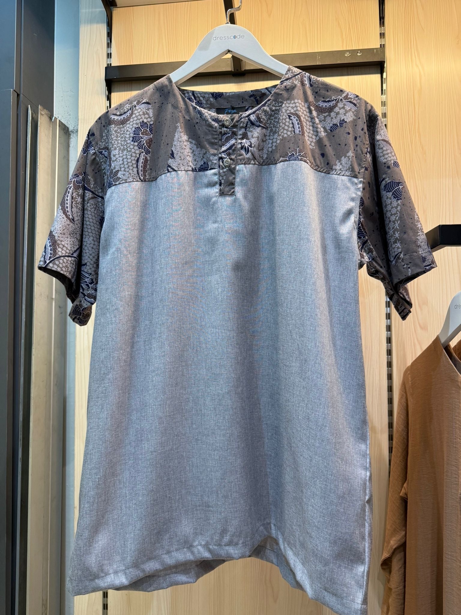 FESA Madinah Cttn Batik Kurta 474 - Top Grey (SS)
