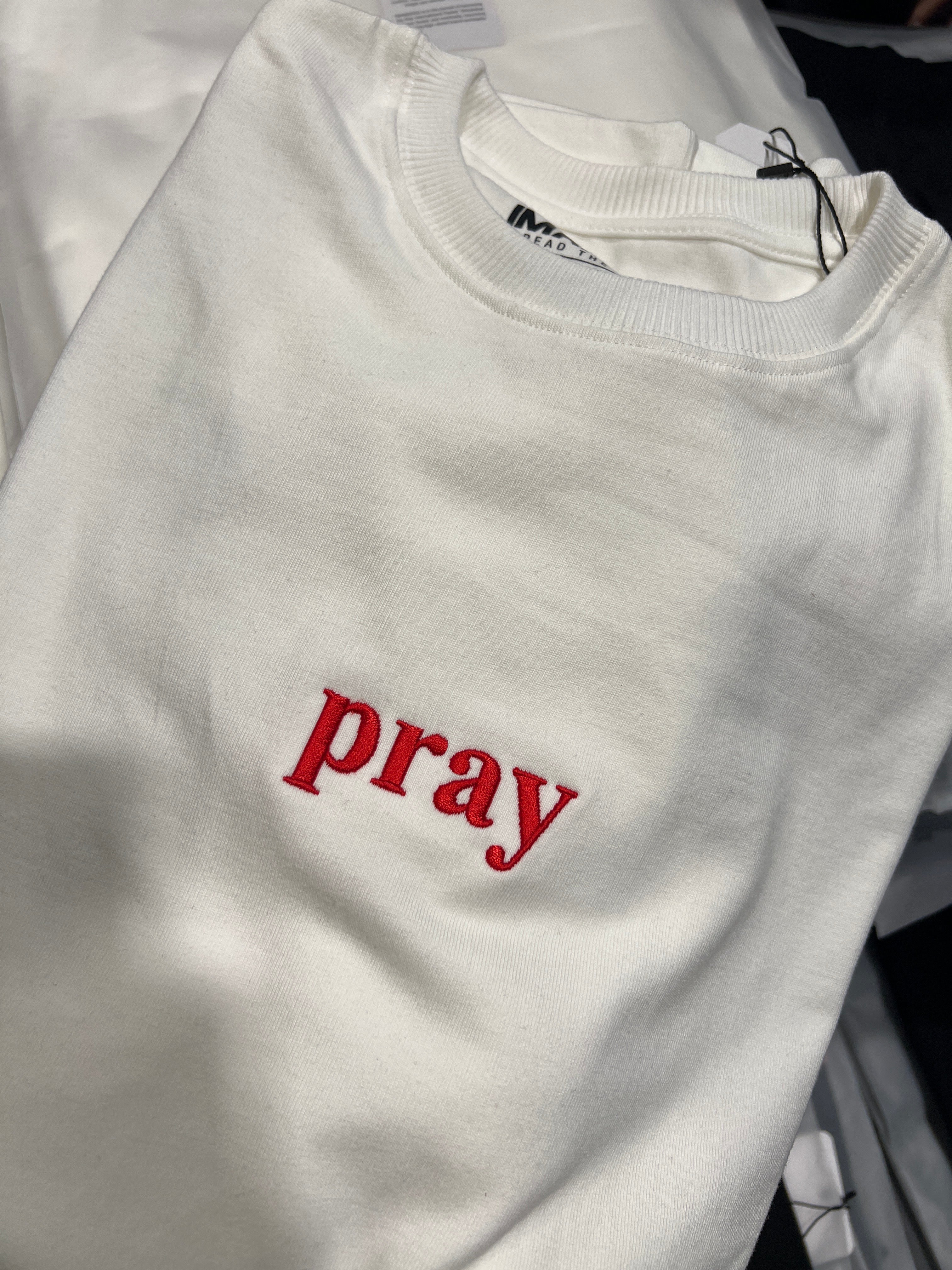 (NEW) Imanhood Short Sleeve - Pray Red Emboidery