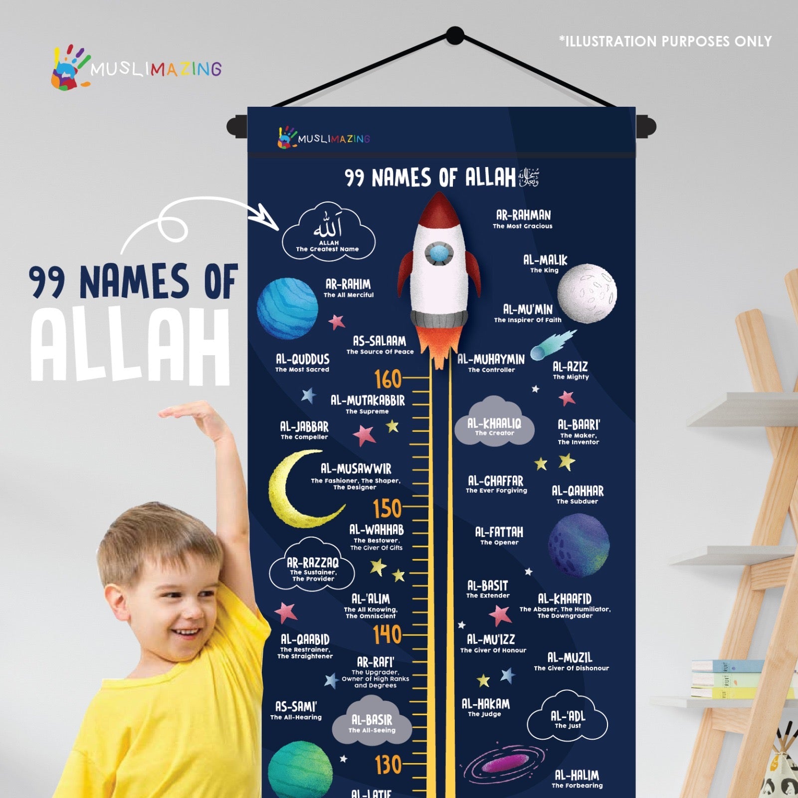 Height Chart : 99 Names of Allah