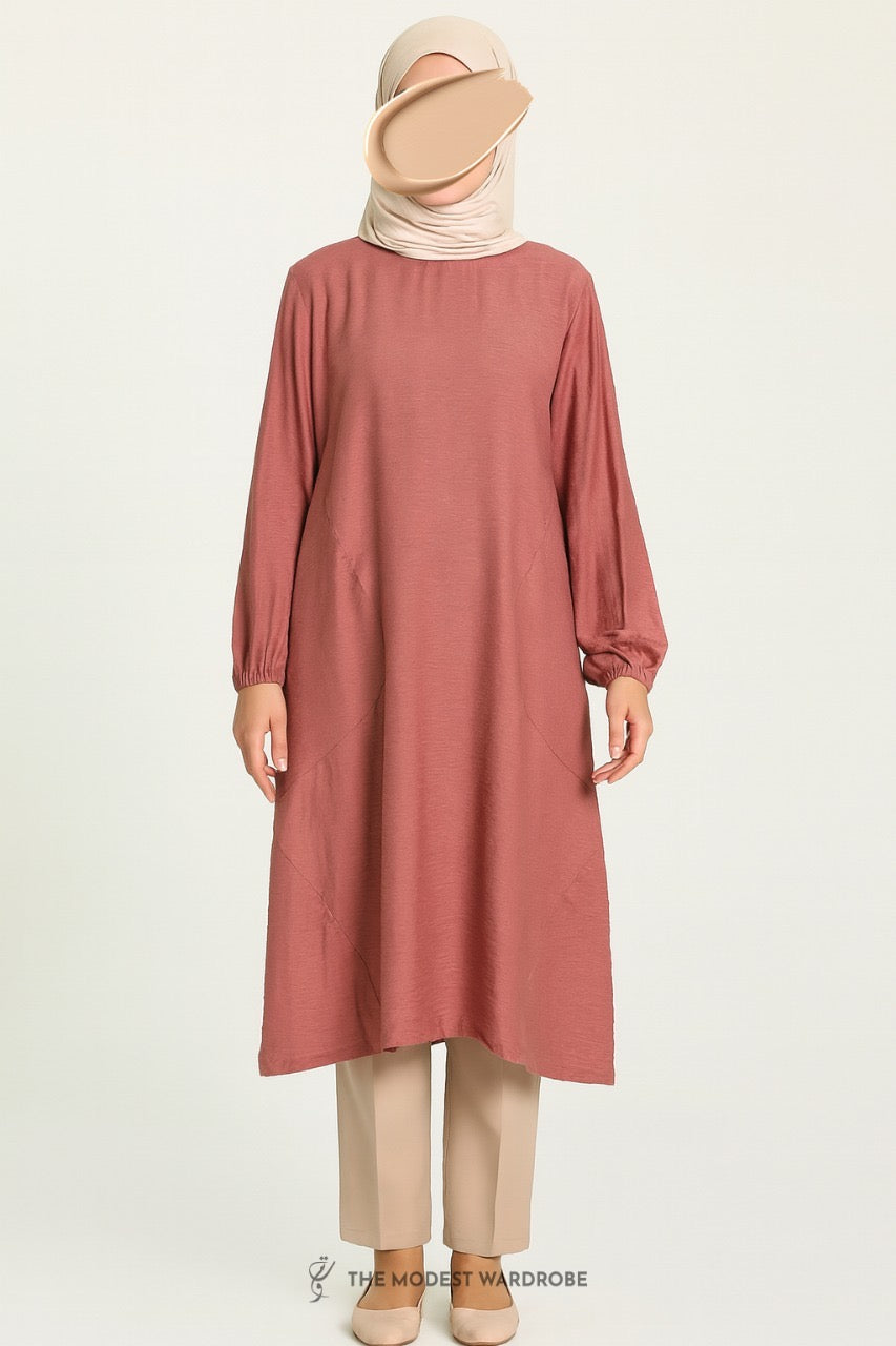 FESA - 347 Linen Polo Plain Tunic