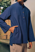 UMMA Kurta Bentara Bakawali Navy Blue (DC)