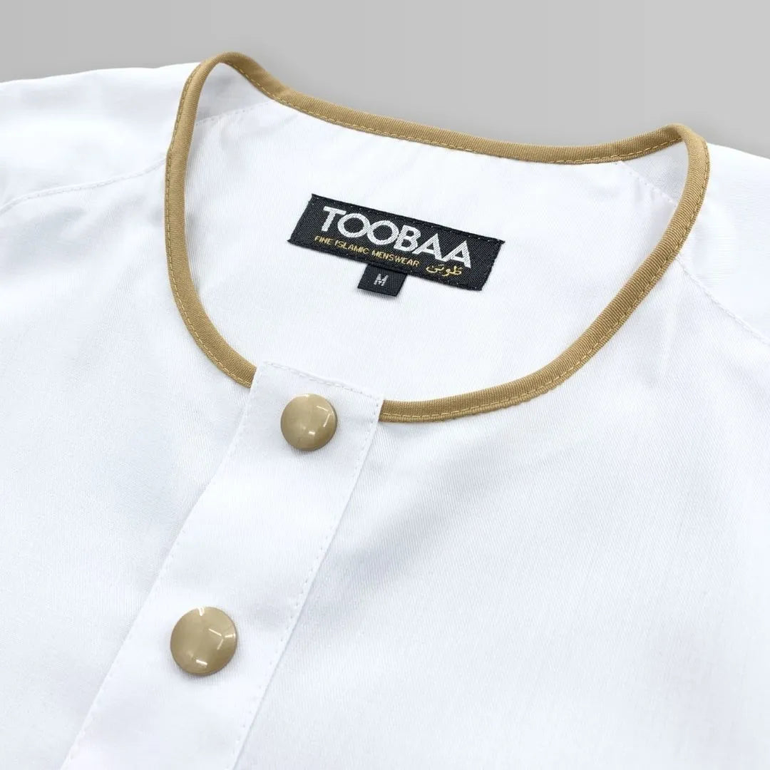 Toobaa Rais Emas White – Men’s Short Sleeve Jubah