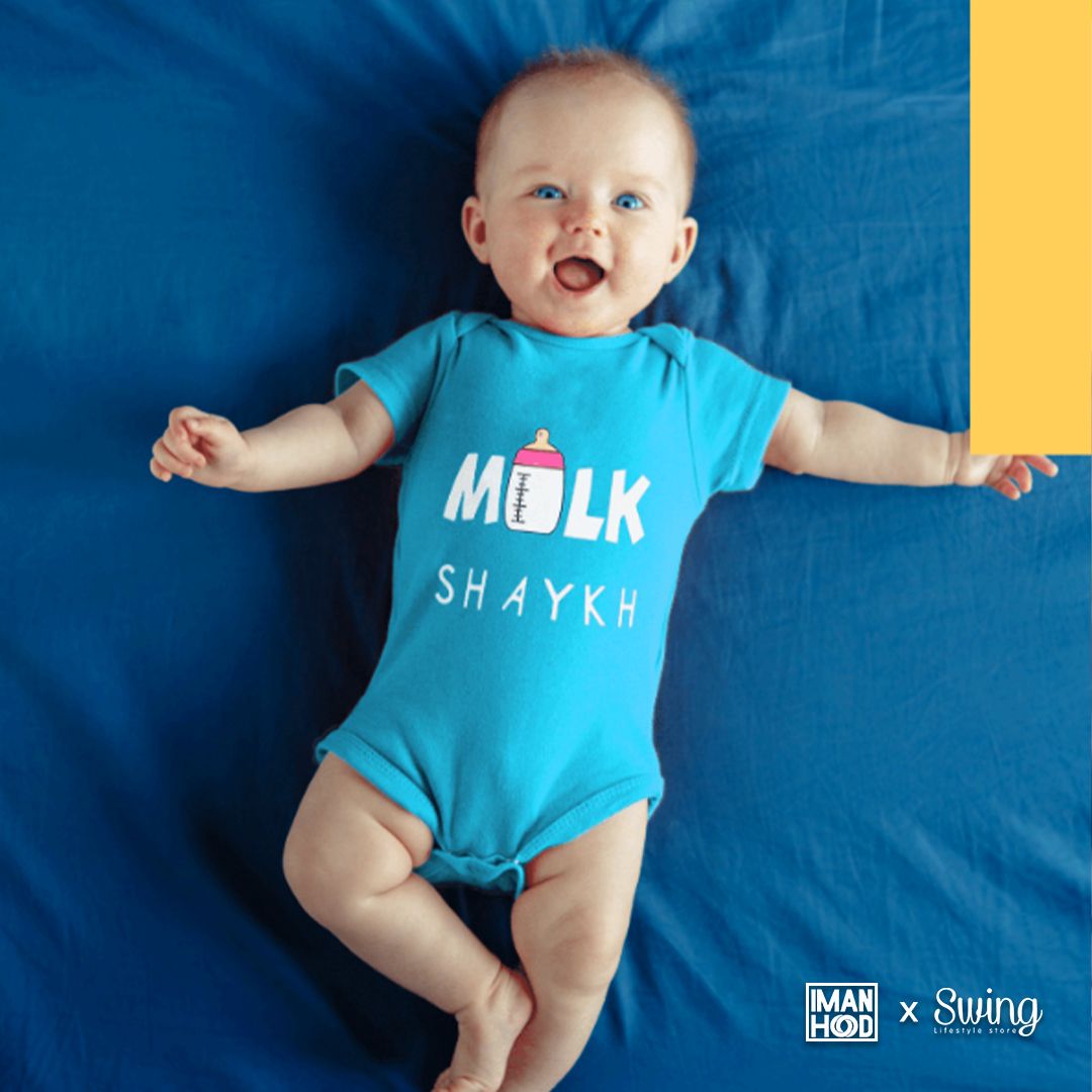 (NEW) Imanhood Romper - Milk Shaykh Baby Short Sleeve (Turqoise)