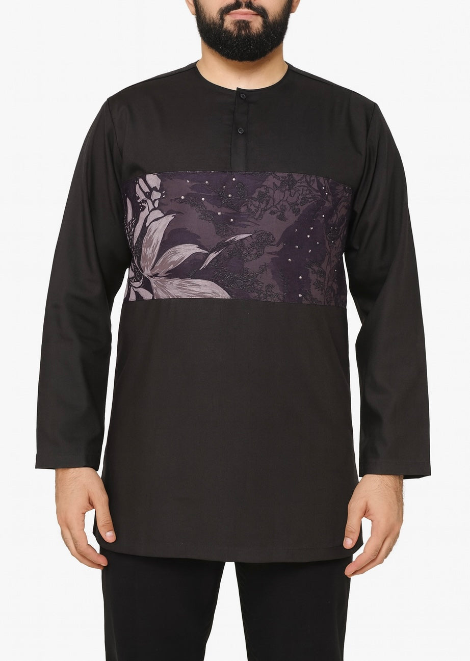 FESA Madinah Cttn Batik Kurta 481 - Mid Purple (LS)