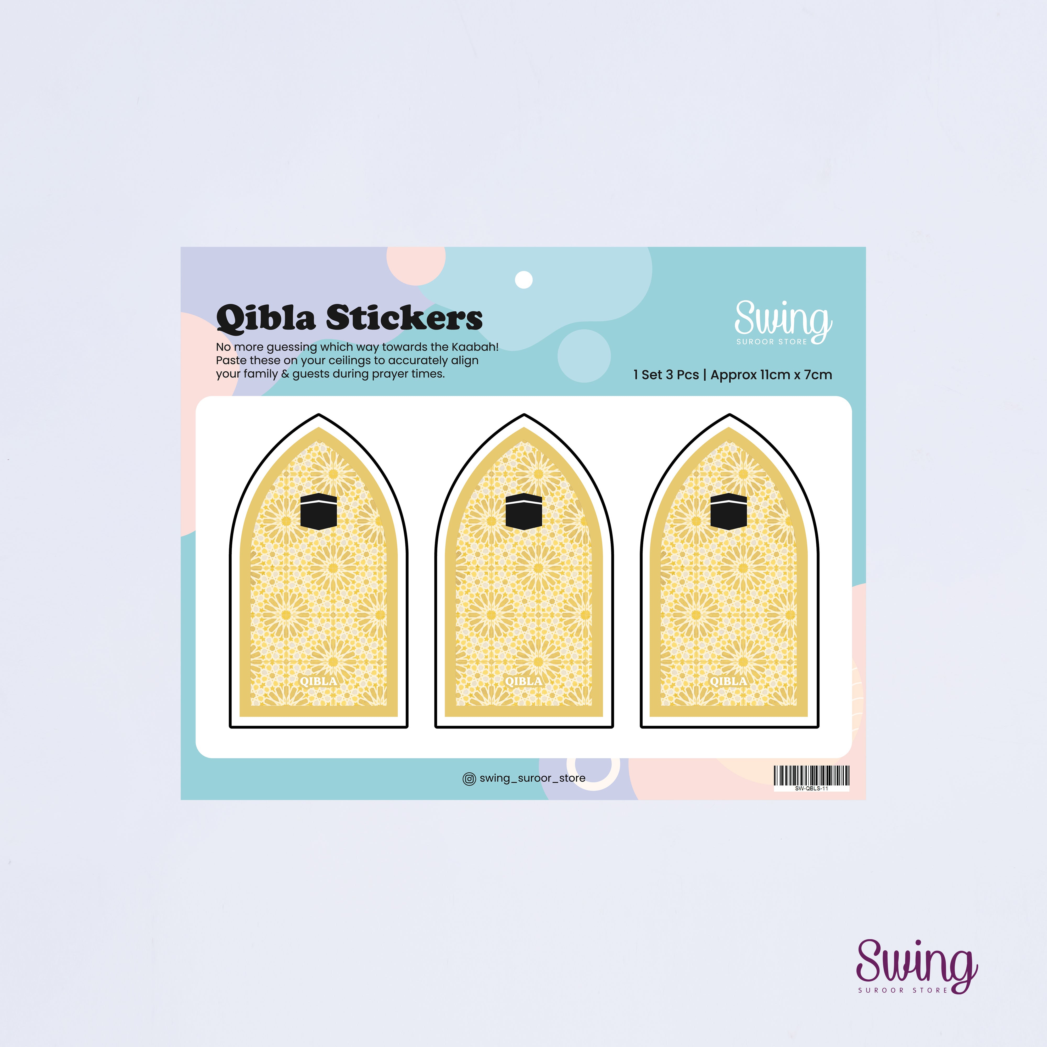 Qibla Sticker (Set of 3pcs)