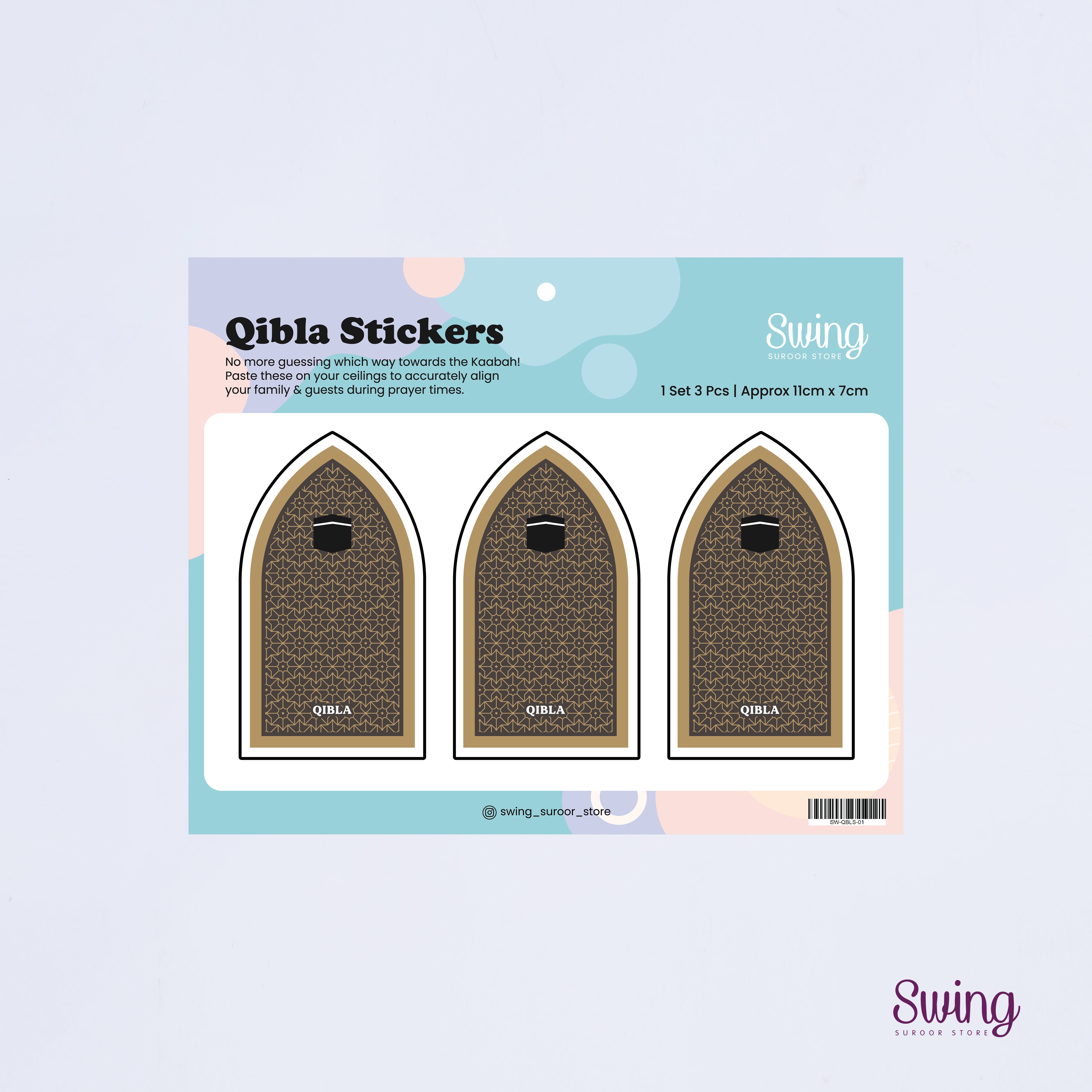 Qibla Sticker (Set of 3pcs)