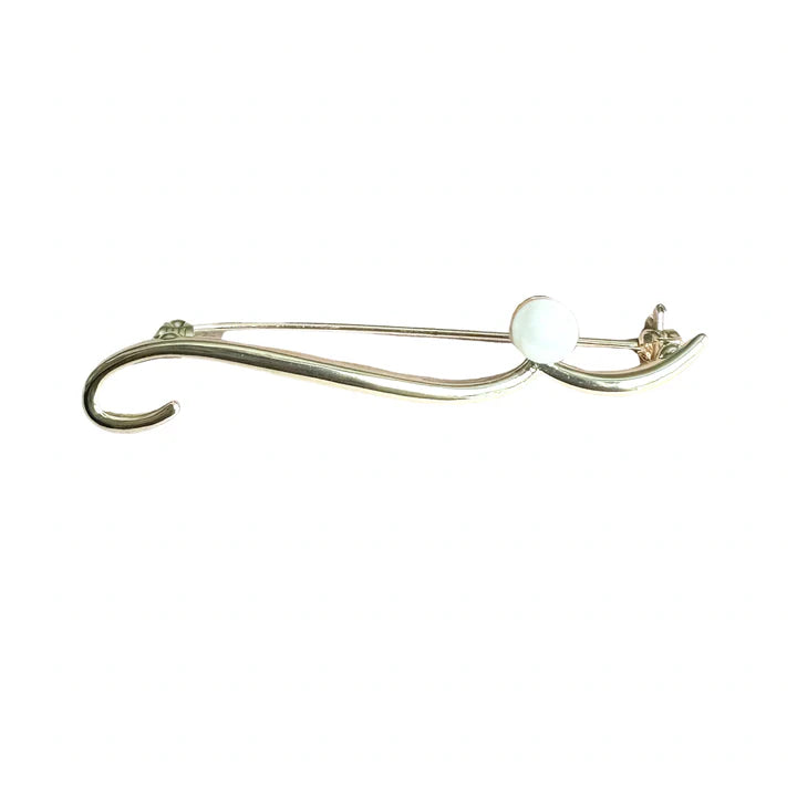 LadyN Script Pearl Long Brooch