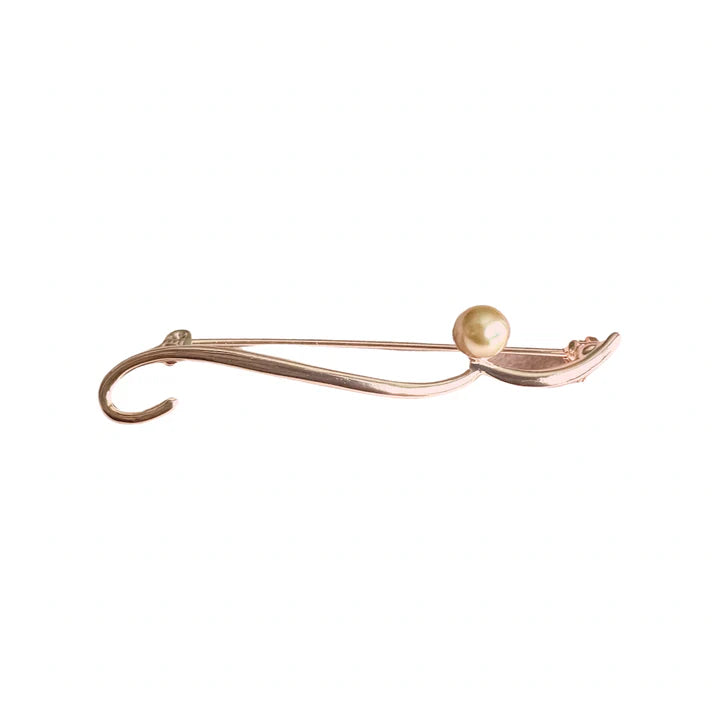 LadyN Script Pearl Long Brooch