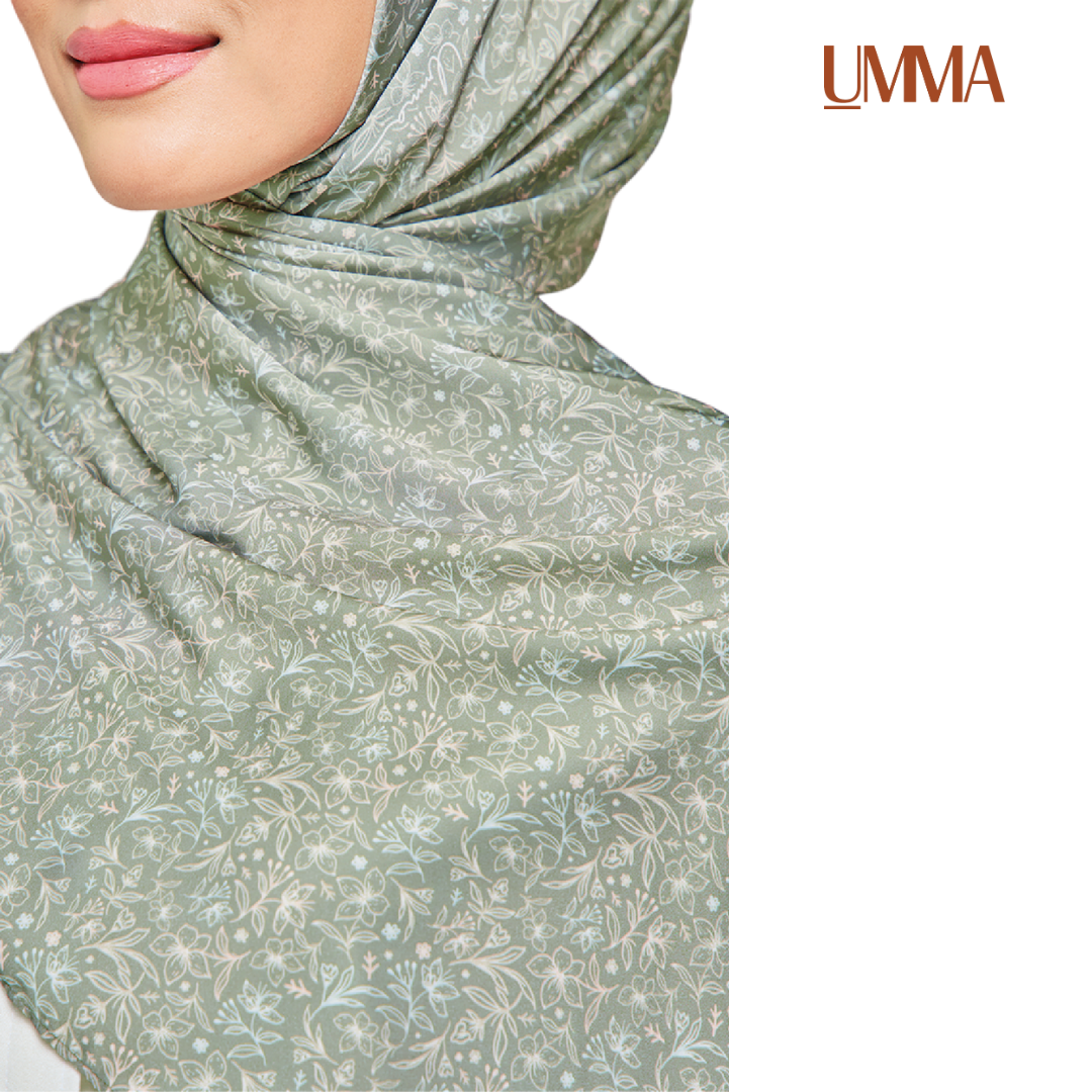 UMMA Canting Printed Satin Silk Scarf