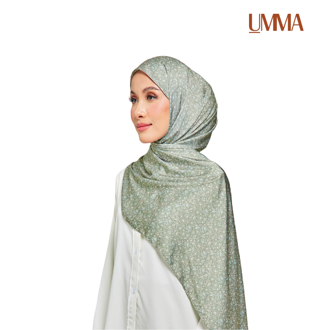 UMMA Canting Printed Satin Silk Scarf