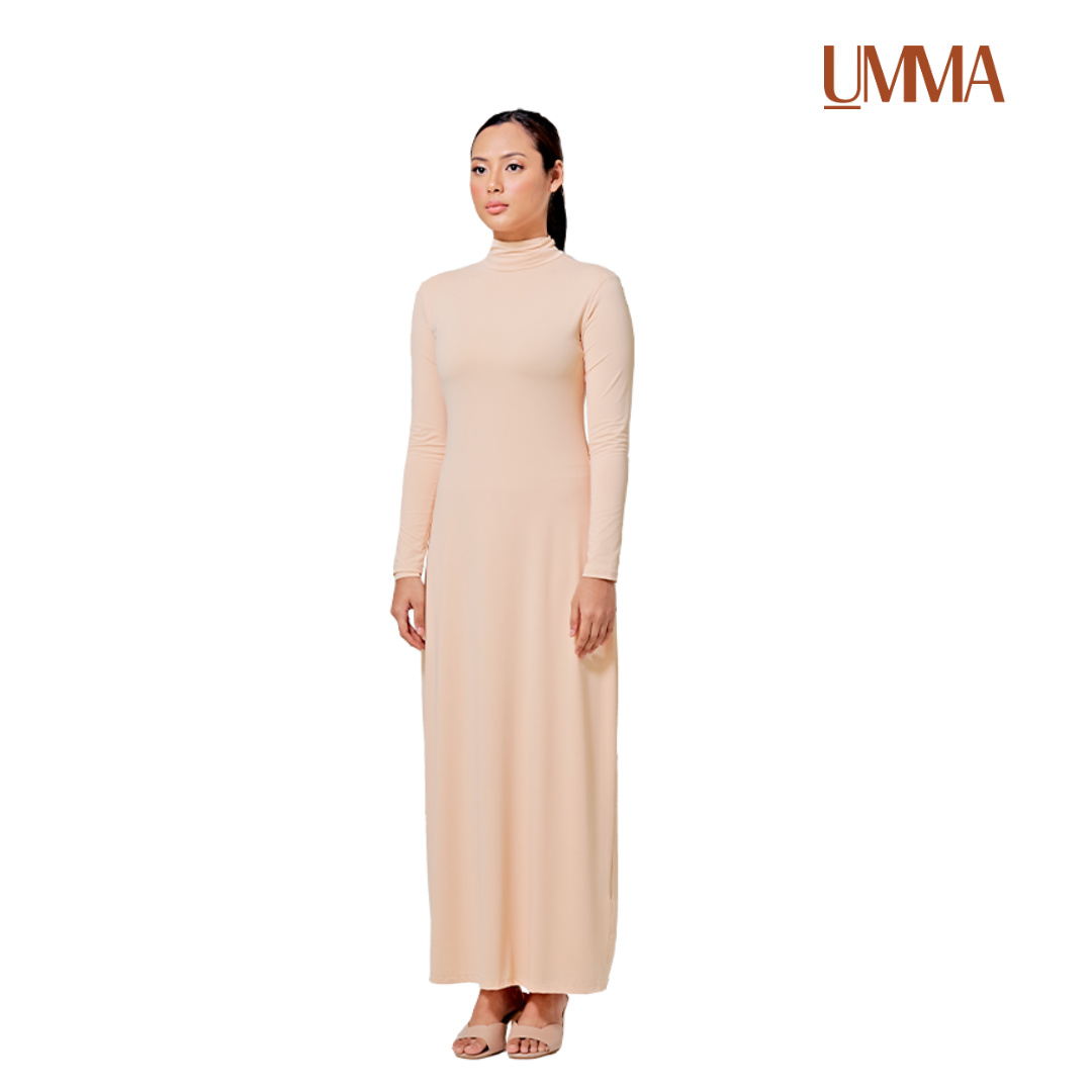 UMMA Inner Dress Turtleneck Long Sleeve in Beige