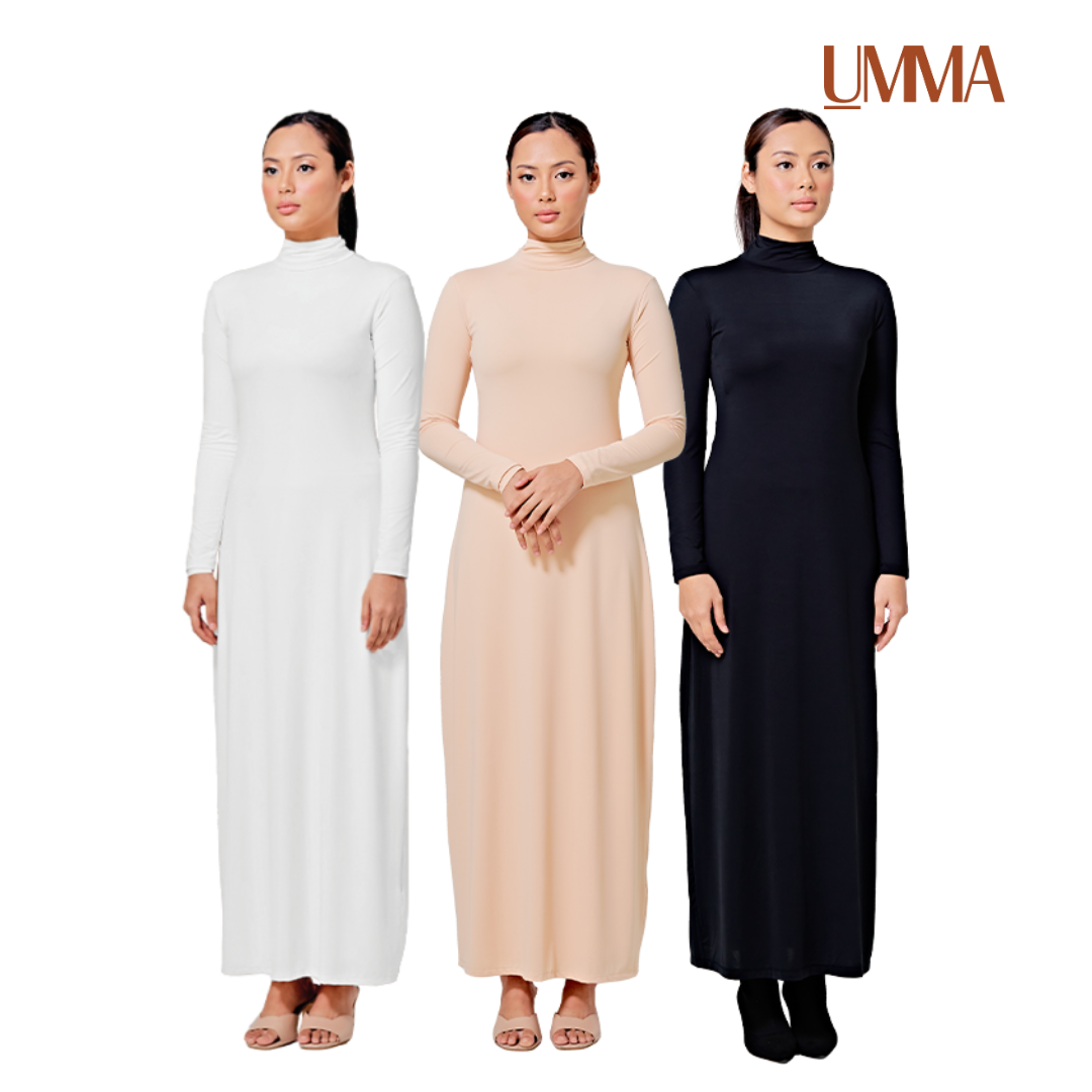 UMMA Inner Dress Turtleneck Long Sleeve in Beige