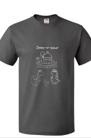 (NEW) Imanhood Kids T-Shirt - Deenosaur Grey