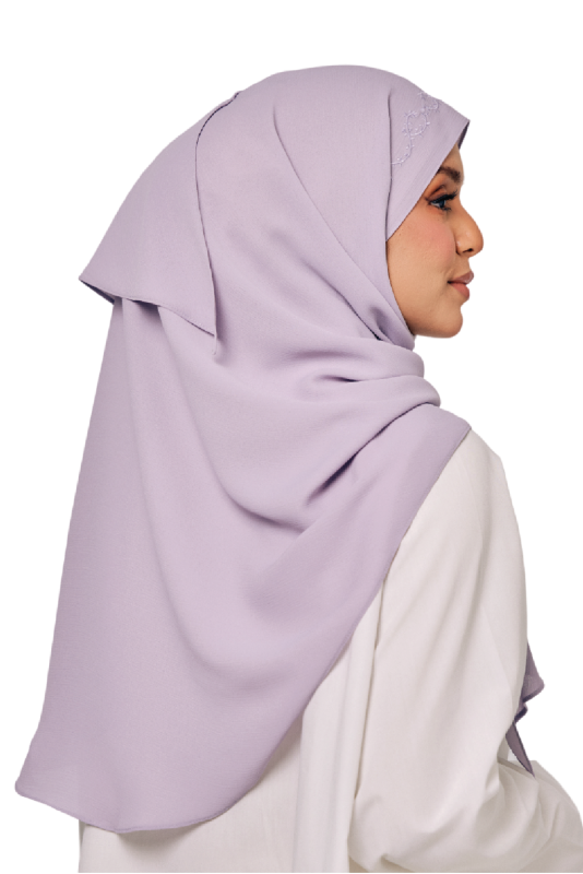 UMMA Sulam Mekar Ironless Chiffon Triangle Bawal