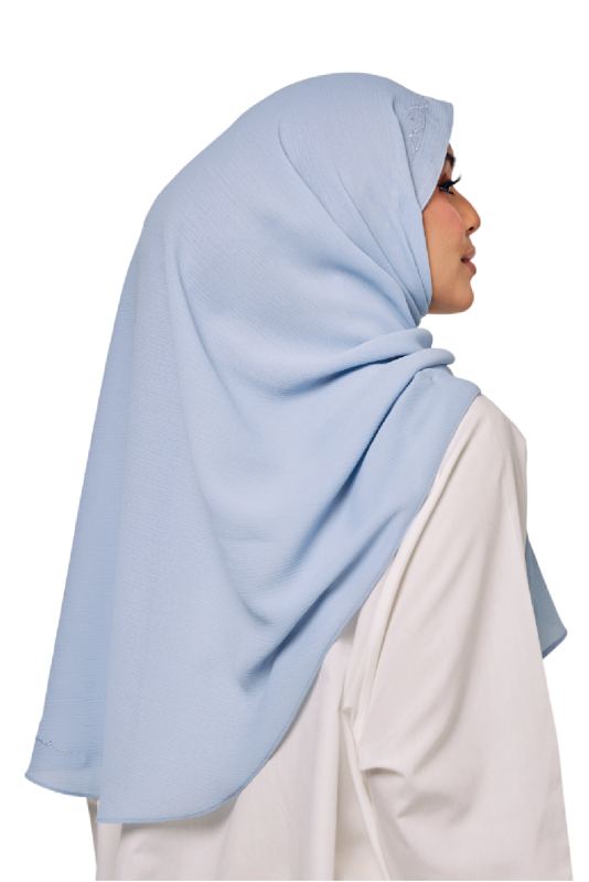 UMMA Sulam Mekar Ironless Chiffon Triangle Bawal