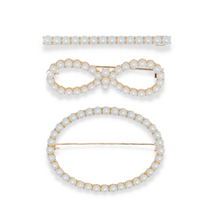 LadyN Elly Long Pearl Brooch - Infinity