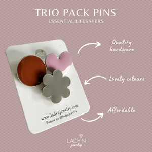 LadyN Trio Pack Pins (3 Colours)