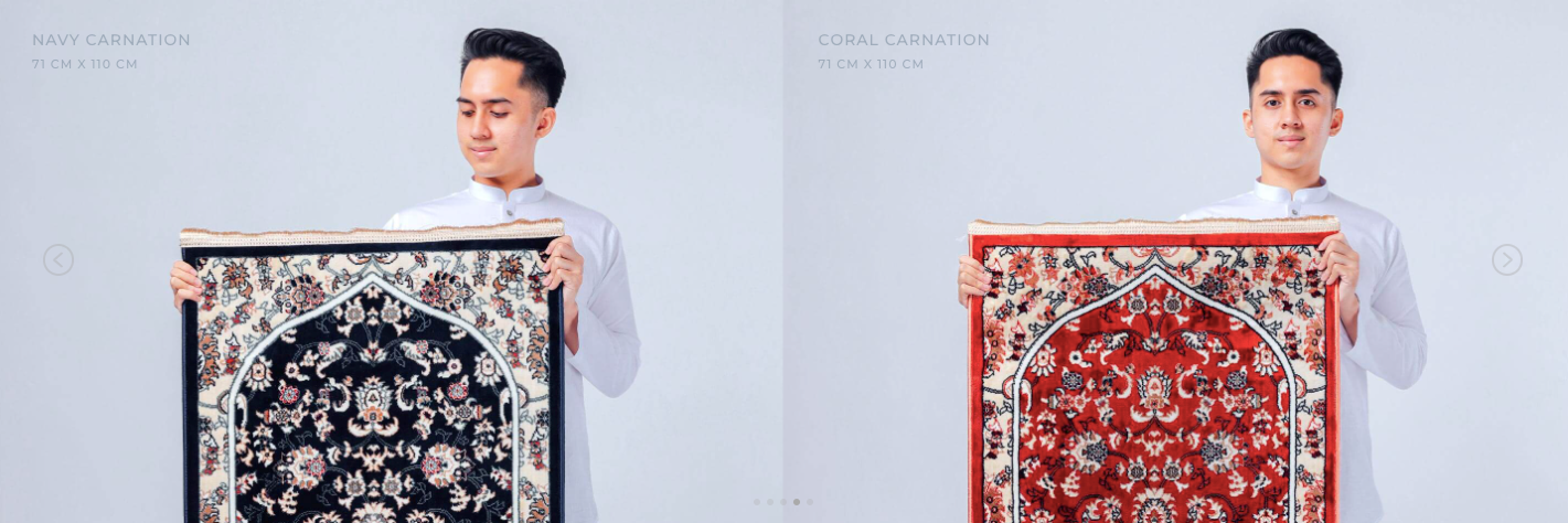 AMRU Prayer Mat Ottoman - Safiye Coral Carnation