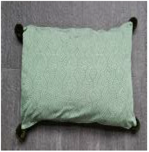 Cushion - Seabreeze Dots Large Green Pompom (40x40)