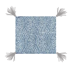 Cushion - Dull Blue Dots Grey Tassle (40x40)
