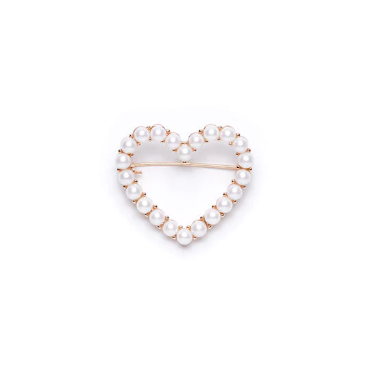 LadyN Audrey Pearl Brooch - Heart